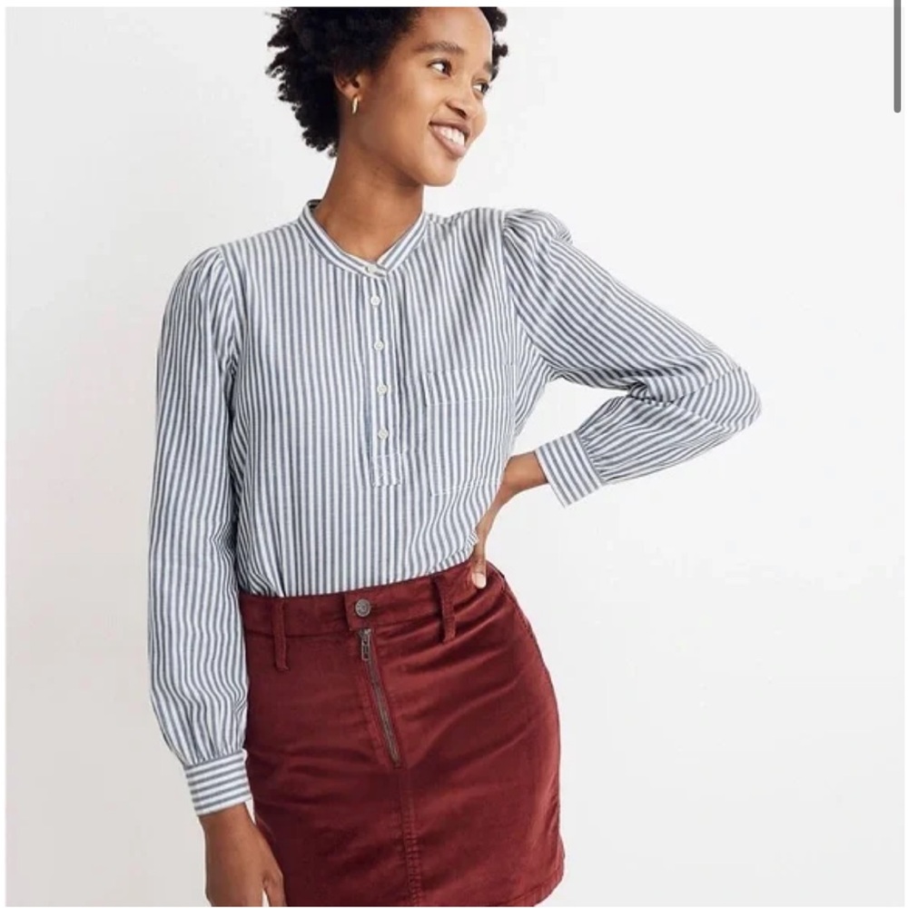 Madewell Puff-Sleeve Popover Shirt